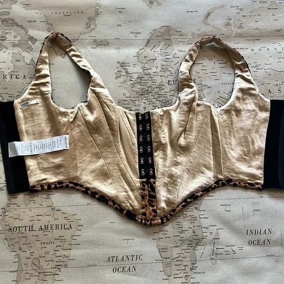 House Of CB ‘Jacqueline’ Leopard Print Devore Corset NWOT